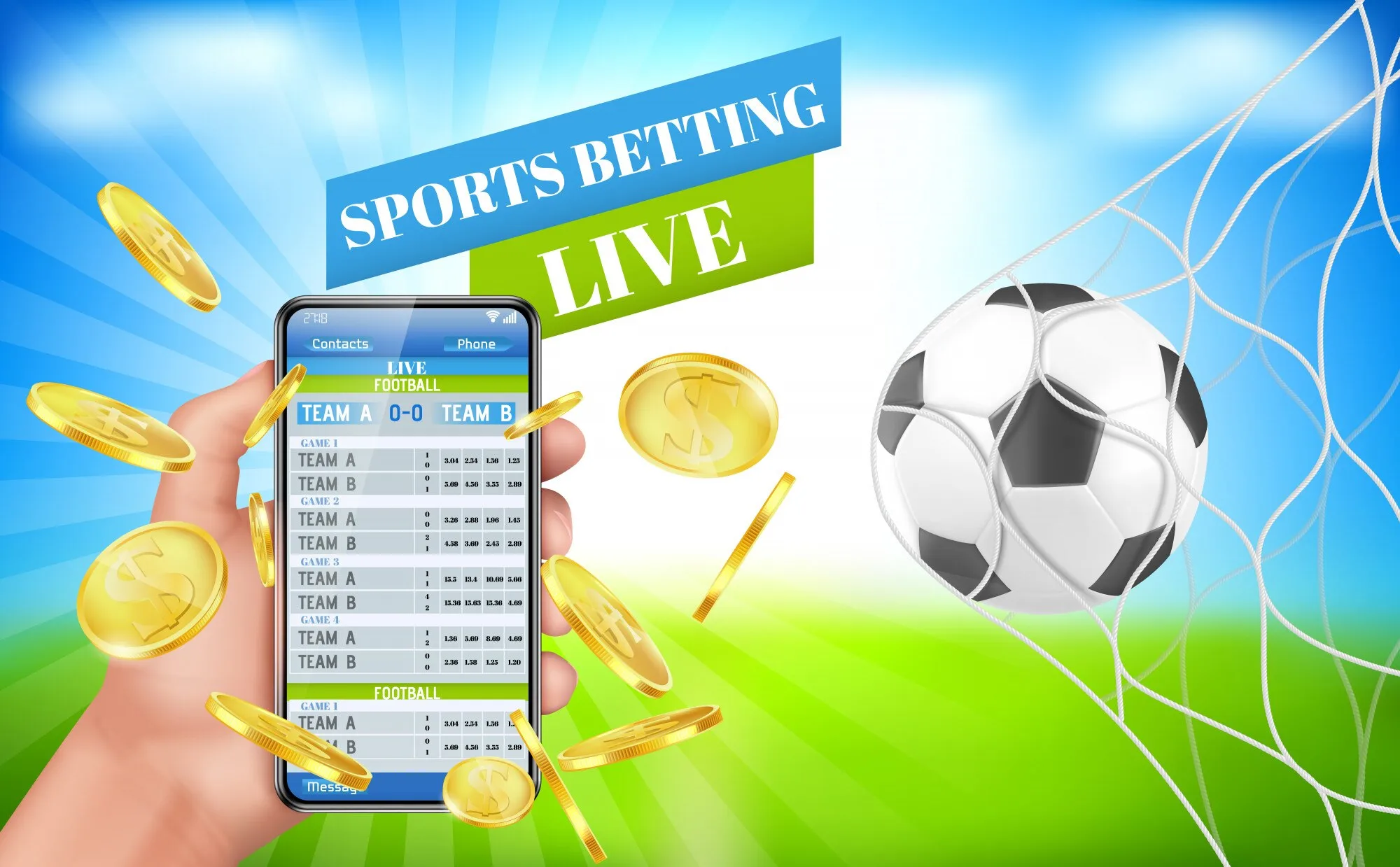 Live sportsbetting på mobil med fotball og odds